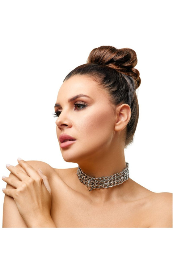 ZADO Collier en cuir / chaîne