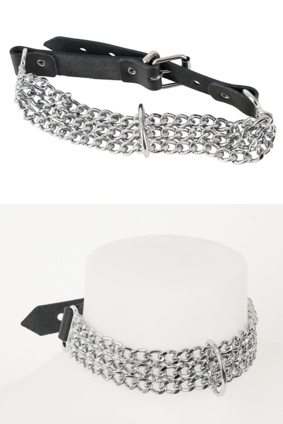 ZADO Collier en cuir / chaîne